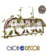 GLOBOSTAR® NEST 01402 Vintage Κρεμαστό Φωτιστικό Οροφής με Ντουί 4 x E27 AC 220-240V IP20 - Χάλκινο & Πράσινο - Μ103 x Π34 x Υ36.5cm